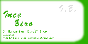 ince biro business card